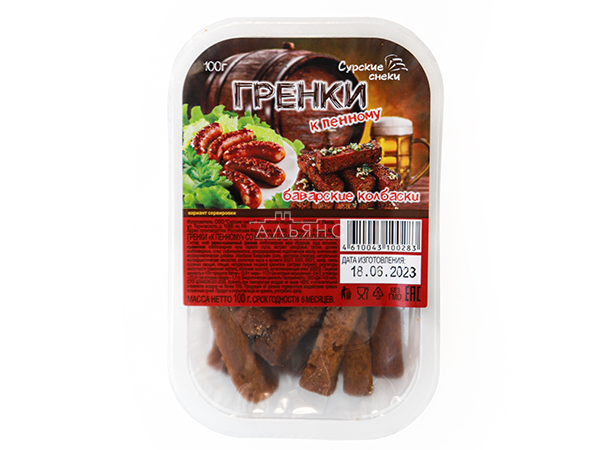 Сурские гренки Баварские колбаски (100 гр) в Чертаново